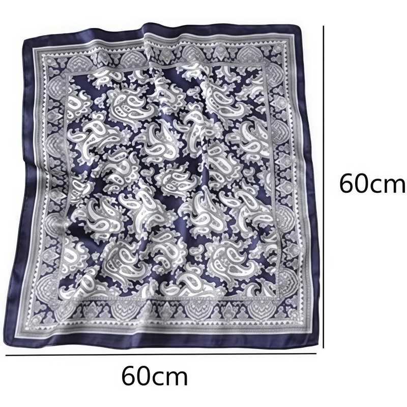Loopunk Pack of 6 Multicolor Paisley Pattern Square Silk Scarf