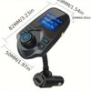 Wireless 5.0 Car Bluetooth FM Transmitter, 1.44" Display Flexible Gooseneck,