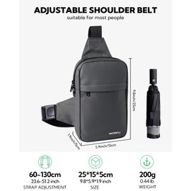 Waterfly Crossbody Chest Sling bag: Small Shoulder Bag Crossover Cross Body Bag for Daily Use Work Travelling Women Men