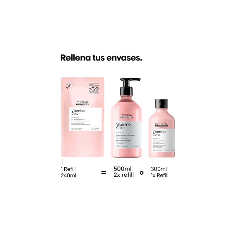 Shampoo Refill Anti Deslave Del Cabello Tenido 240ml Vitamino Color