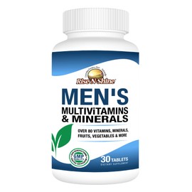 Rise-N-Shine Men's Multivitamins and Minerals with Zinc, Selenium, Calcium, Magnesium & More for Immune System Support - Vitamins for Men - 30 Tablets