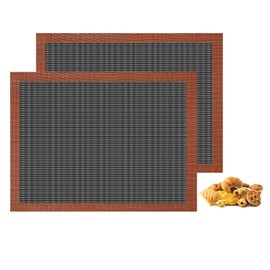 Perforated Baking Mats,2 PCS Silicone baking mat,Reusable oven mat for Making Cookies/Macarons/Pizza/Bread 11.8"*15.7" (pink)