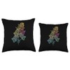 Line Art Foxglove Digitalis Floriculture Foxgloves Throw Pillow