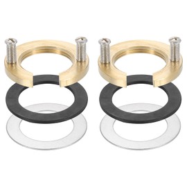 uxcell 2Sets Female Thread Hex Lock Nut M32 x 1.5 Brass C-Type Single Hole Faucet Lock Nuts with Gasket, Faucet Fixing Tool Set for Kitchen Bathroom Basin Sink