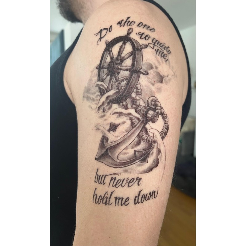 2 Sheets Temporary Sailor Tattoo Ship Anchor Tattoos Th482x2