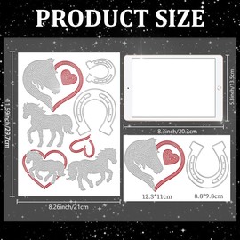 MAYJOYDIY Horse Rhinestone Iron on Hotfix Animal Horseshoe Heat Transfer Decal Heart Shape Rhinestone Hotfix Transfer Sticker Bling Clothing Repair Applique for Shirts Bags Hats Jacket Jeans Pants