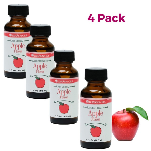LorAnn Apple SS Flavor, 1 ounce bottle - 4 Pack