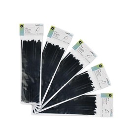 Beutel mit 100 schwarzen Kabelbindern 2,5 x 200 mm aus Nylon 66, robust und langlebig, ideal für die Organisation und Befestigung von Kabeln.