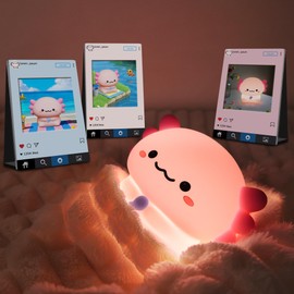 YuanDian Axolotl Night Light, Gift for Children and Babies, Decorate Kids' Bedroom with Cute Silicone Axolotl Nightlights, Christmas Birthday Gift for Girls Teens Toddlers and Adults