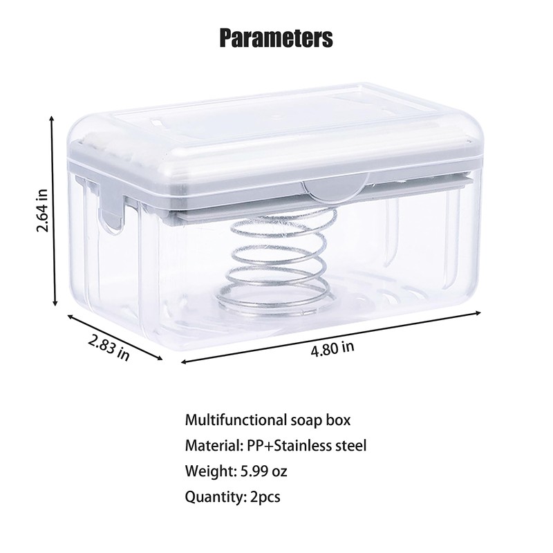 Multifunctional Soap Box,Foam Dispenser with Roller/Drain Holes,Spring Foaming Soap Bar
