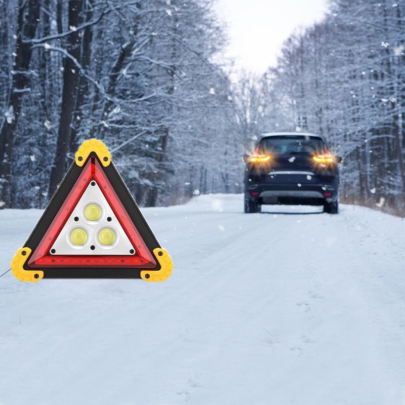 Lwuey Warning Triangle Light, Waterproof Triangles Emergency Lights Road Flares