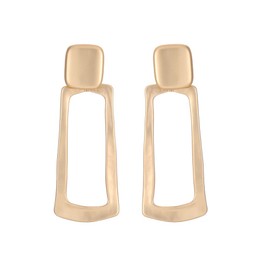 Clip on Geometric Dangle Drop Statement Earrings 14K Gold Plated Retro Hollow Rectangle Exaggerated Big Dangling Earrings Bohemian Non Pierced Jewelry Gifts for Women Girls BBF