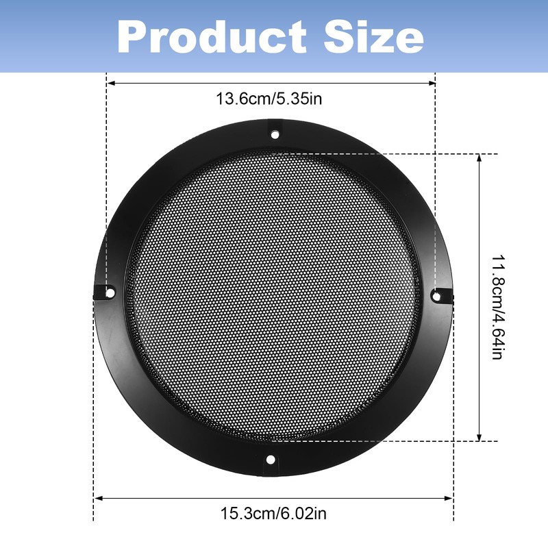 2PCS 5 Inch Speaker Grill Universal Speaker Covers ABS Plastic