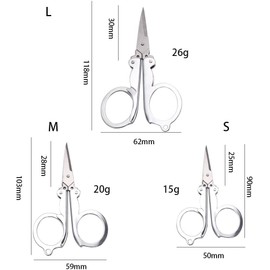 1Pc Silver Folding Scissors Office Supplies Embroidery Foldable Pocket Stainless Steel Mini Fishing Scissors Handmade Crafts Scissors Craft Scissors