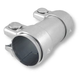 Exhaust Clamp, Pipe Connector, Double Clamp, Exhaust System (Galvanised Steel, Diameter 58 mm, Length: 125 mm)
