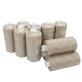 Moon Thread Beige Spun Polyester Sewing Thread - 1000M, Set of 10