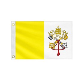 Double Sided Vatican City Boat Flag 12x18IN Vatican Citizens Marine Small Flag Bright Colors Fade Proof Nylon Truck Motorcycle Banner with 2 Brass Grommets Outside