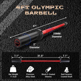 Olympic Barbell Bar for Weightlifting - 7FT Heavy Duty (1500LB/700LB), 4FT Short (500LB), 47" EZ Curl Bar - Fits 2" Standard Plates - Home Gym Strength Training
