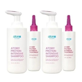Atomy Protein Intensive Shampoo 400ml x 2 + Treatment 200ml... Basic / 애터미 프로틴 인텐시브 샴푸 400ml 2개 + 트리트먼트 200ml... 기본