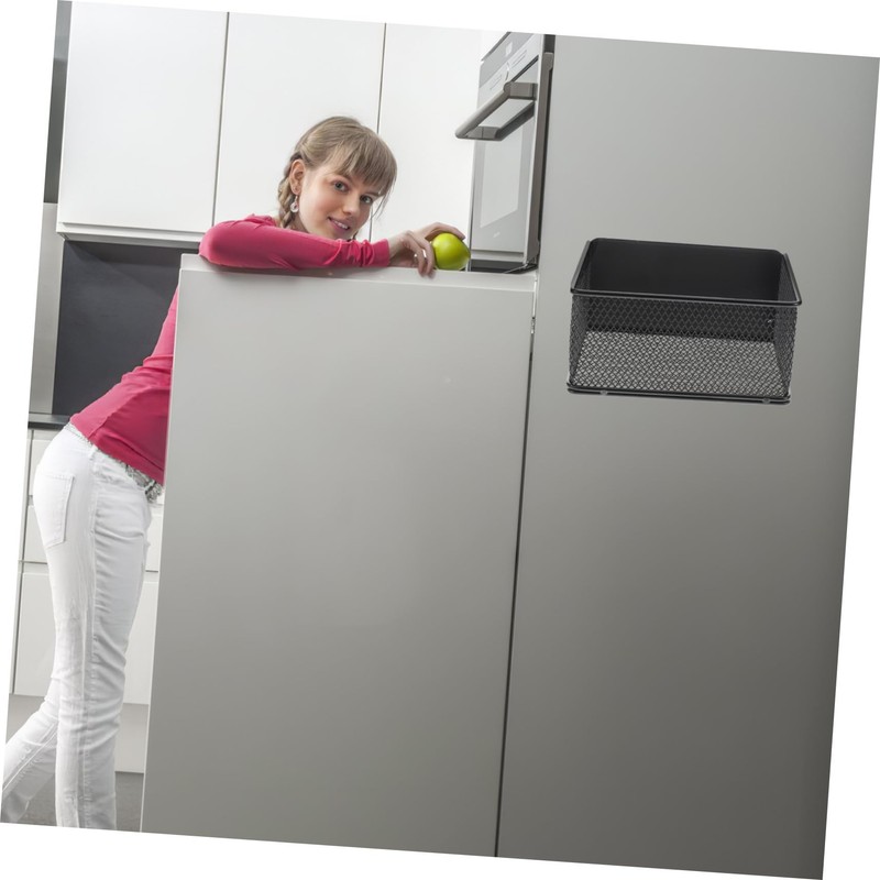 Mikinona Magnetic Fridge Side Organizer Compact Storage Basket for Kitchen