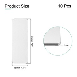 MECCANIXITY 10 Pack 2X 3/4 inch Metal Engraving Blank Stainless Steel Blank Metal Blank Tags Stamping Metal Stamping