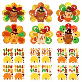 DISJOURNEY 12 Sets Thanksgiving Crafts for Kids Thanksgiving Turkey Ornaments Decorations Art Sets DIY Thanksgiving Craft Kits Fall Crafts for Kids Gifts Classroom Craft Thanksgiving Activity