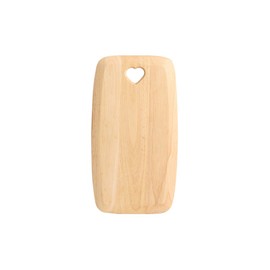 T&G 10880 Colonial Home Rectangular Chopping Board with Heart Cut-Out in Hevea, Small, 27.5 x 15 x 1.5 cm, Brown