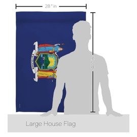 Ornament Collection HS191533-BO-02 New York Americana States Decorative Vertical House Flag Set, 28"x 40" w/Flagpole, Multi-Color