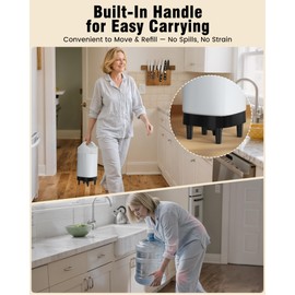 Automatic Dog Water Bowl Dispenser - 2.4 Gallon Stainless Steel Gravity Pet Water Feeder with Ergonomic Handle Design Anti Splash Drinking Bowl Without Filter Easy to Clean Multi Pet Use