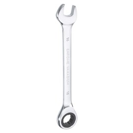 HARFINGTON Ratcheting Wrench 16mm Metric 12PT Cr-V Polished Chromed Ratcheting Double End Combination Wrench with 72 Tooth and 5° Movement Industrial Grade Gear Spanner Tool for Repair