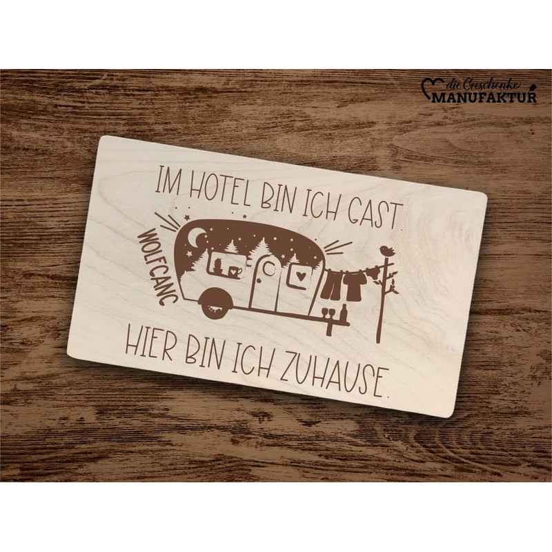 Personalisiertes Frühstücksbrettchen Camper | Vesperbrett für Camping mit Namen |