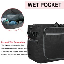 150L Extra Large Foldable Duffle Bag for Travel with Wet Pocket & Shoes Compartment Men Women Waterproof Weekender Duffle Bag(150LBlack)