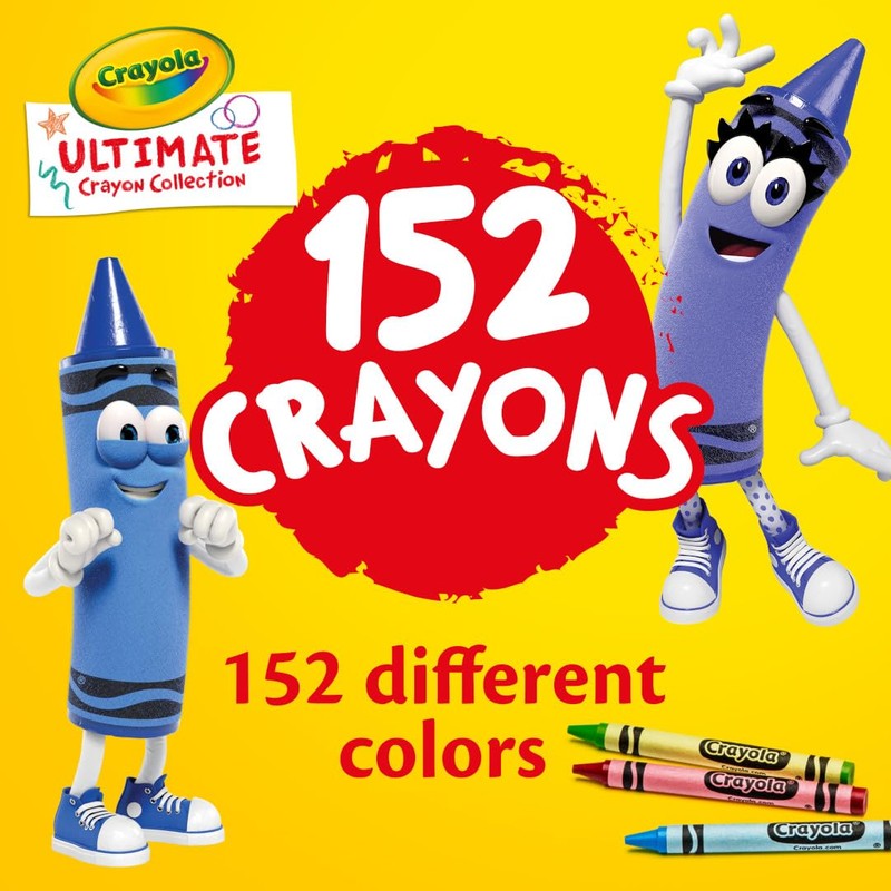 Crayola Ultimate Crayon Box Collection (152ct), Bulk Kids Crayon Caddy,