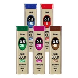 Java Nano Gold 1000 Mechanical Pencil Lead 0.5mm Refill Lead HB B 2B 3B / 자바 나노골드 1000 샤프심 0.5mm 리필심 HB B 2B 3B