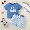 CPEI Toddler Boy 2nd Birthday Outfit,Im Two Shirt+Short Pants,Boy 2