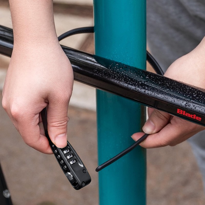 CXWCX Cable Lock with Combination Code, 3-Digit Steel Bicycle Lock
