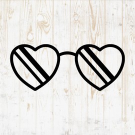 6 in Sunglasses Sticker - Vinyl Decal for Wall Bottle Phone Car Home Bike Laptop Silhouette - Eyeglasses Frame Retro Aviator DWSV4138