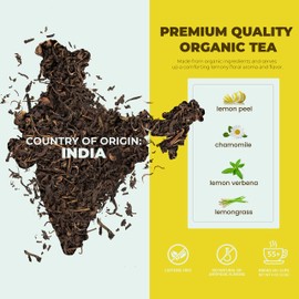 Gardenika Organic Lemon Chamomile Loose Leaf Tea, KSA Kosher, Caffeine Free, Herbal with Chamomile and Lemongrass – 4 oz (1 Pack)