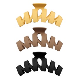 POFET 3 Pcs Set Hair Claw Clip For Women And Girls,Matte Hair Clips,Thin Thick Hair Strong Hold Hair Clips,Non-Slip Strong Jaw Claw Clips For Women Hair