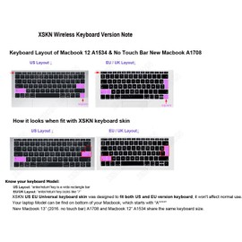 XSKN Ableton Live Shortcut Keyboard Skin Cover for New MacBook Pro 13 Inch A1708 (2016 Version, No TouchBar) and MacBook 12" A1534, US and EU Layout