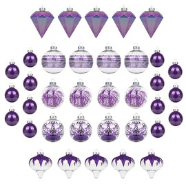 KI Store Purple Christmas Balls 36pcs Shatterproof Christmas Tree Ornaments 4-Inch 3.15-Inch and 2-Inch Christmas Tree Decorations Set…