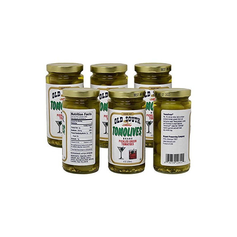 Old South Tomolives Pickled Green Tomatoes 8oz (6 Pack) Bundled