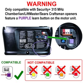 2 for Sears Craftsman Chamberlain Lift Master Garage Door Opener Remote 371LM 373LM 375LM 950CD 953D 956D 139.53753 53753 139.18191 HBW2028, Work with Purple Learn Button Garage Remote ONLY