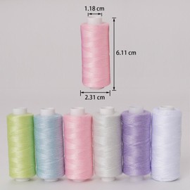 Leliafleury 6 Spools Sewing Thread Kits 400 Yard Polyester Embroidery Thread for Sewing Embroidery Projects, Mixed Color C