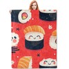 VANZEV Cute Sushi Blanket Gifts for Women, Sushi Flannel Blanket,