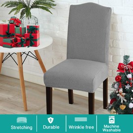 Turquoize Dining Room Chair Covers Stretch Chair Covers for Dining Room Set of 2 Dining Chair Slipcover Parsons Kitchen Chair Covers Removable Chair Protector Covers for Dining Room, Hotel (2, Dove)