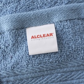 ALCLEAR Premium Terry Towel Set, Terry Towel Series in 6 Colours and 5 Sizes, Colour: Denim Blue, 6 x Face Towels 30 x 30 cm