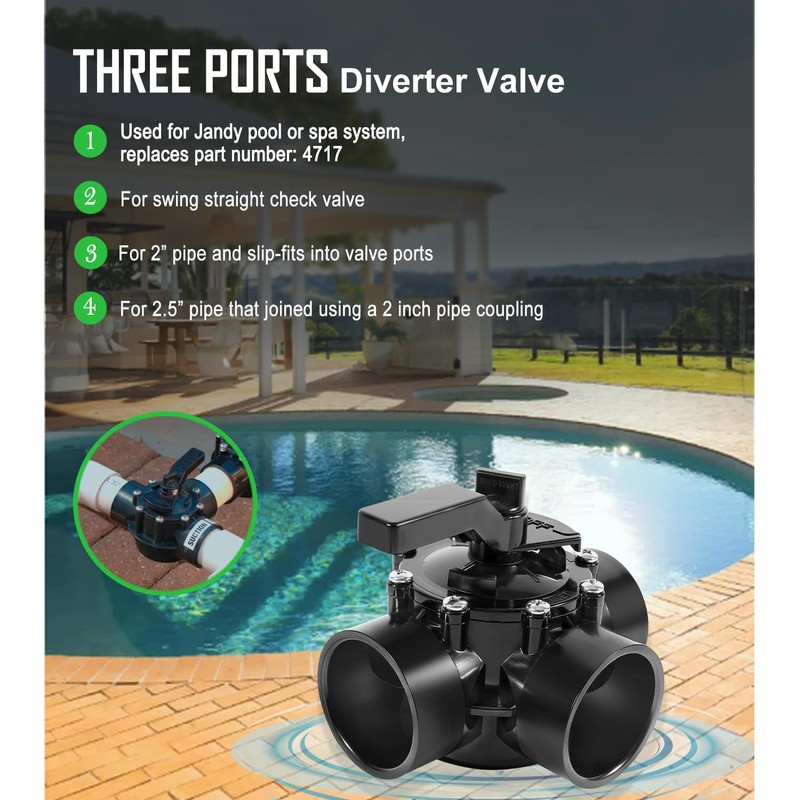 2 Inch 3 Way Positive Non-Lube Diverter Valve Replacement for