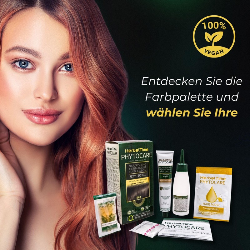 Phytocare Permanent Hair Colour, 20 Shades (7C Warm Copper)