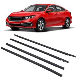 ZONFANT 4 Pcs Car Outer Door Window Moulding Trim Weatherstrip Seal Belt Compatible with Honda Vehicle Civic 4 Door Sedan 2016-2021, Replace#72450-TEA-T01 72410-TEA-T01 72950-TEA-T01 72910-TEA-T01